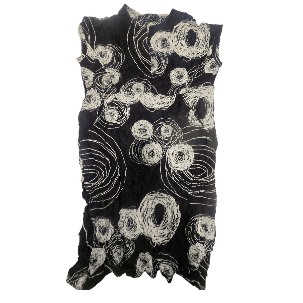 GERSHON BRAM Designer Black & White Crippone‎ Dress. SZ XL